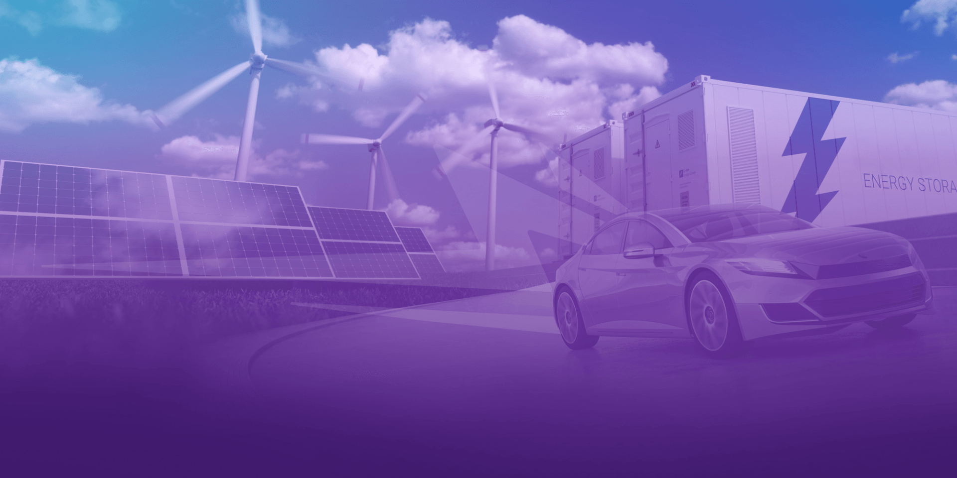 Solar panels, electric windmills, and electric vehicles represent Wolfspeed's dedication to providing a more secure energy future.