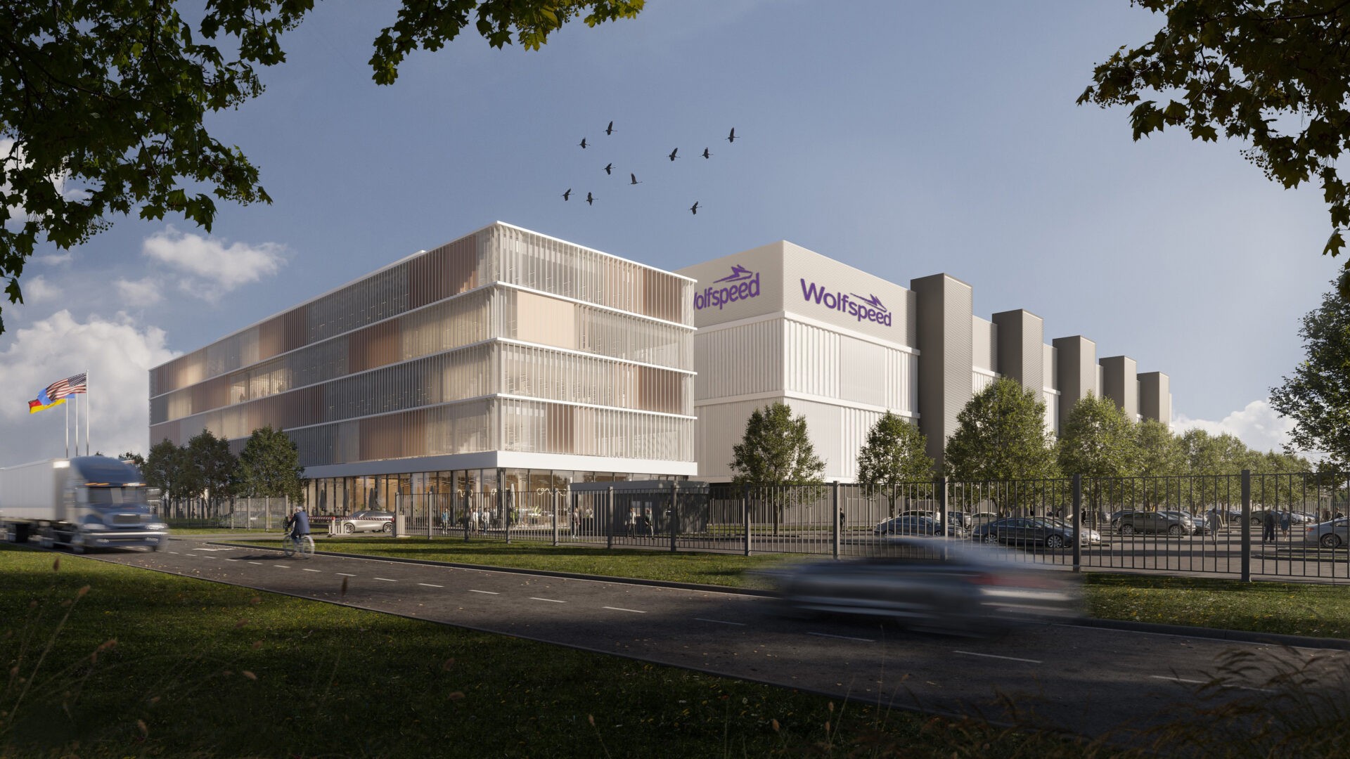 Rendering of World’s Largest, Most Advanced Silicon Carbide Device Manufacturing Facility to be built in Saarland, Germany.