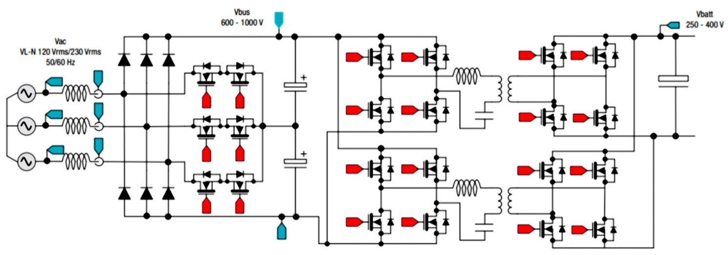 Circuit diagram of a Wolfspeed DC-DC converter