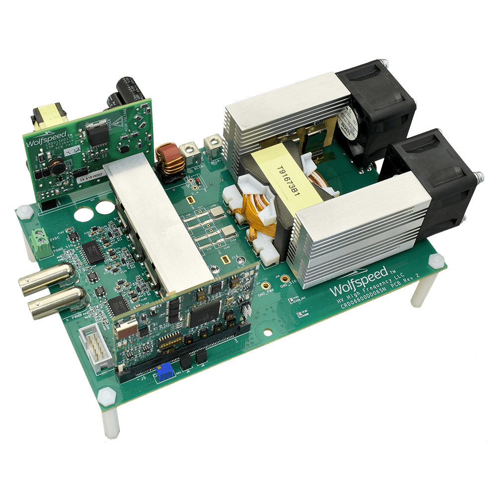 Product shot of Wolfspeed's Reference Design of a 6.6 kW High Frequency DC-DC Converter.