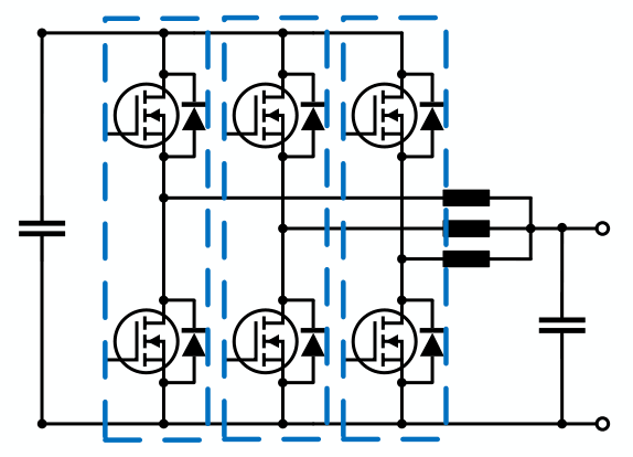 Figure 3: Schematic representation of basic interleaved DC/DC converter.