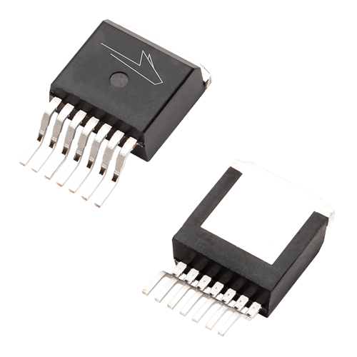 Front and back images of Wolfspeed's Discrete Silicon Carbide (Sic) MOSFET in a TO-263-7 XL J2 package