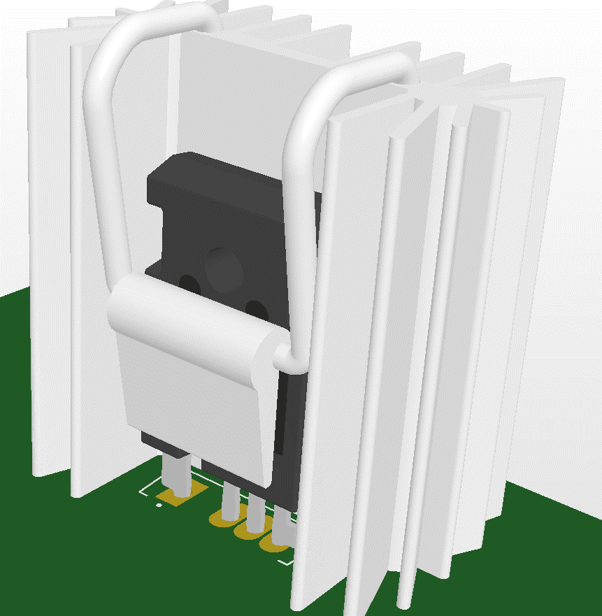 Wolfspeed C3M0040120K imported into Altium, interfaced and aligned with a heatsink component.