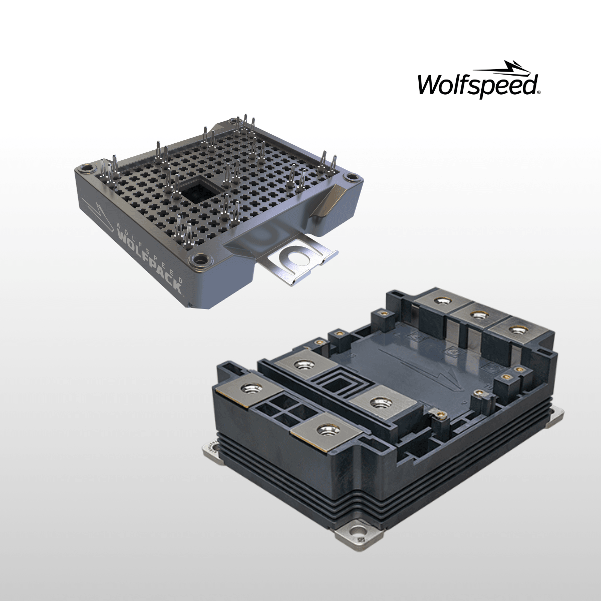 Promotional shot of Wolfspeed's New 3.3 kV SiC Power Modules