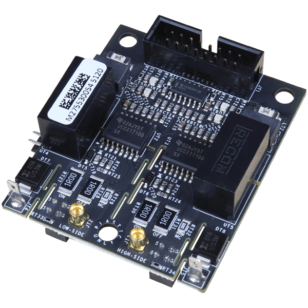 Product shot of the Dual Channel Differential Isolated Half Bridge Gate Driver Board