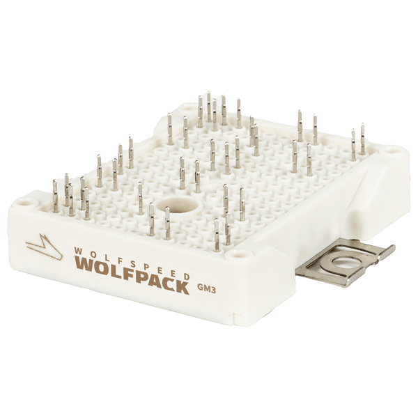 Product shot of the Wolfspeed WolfPACK SiC Power Module in the GM3 package.