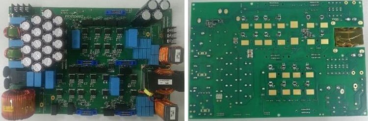 Figure 9: A 6.6kW EV on board charger PCB based on SM package SiC MOSFET