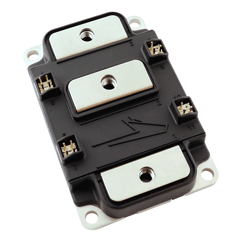 Product shot of Wolfspeed's XM3 Half-bridge SiC power module package