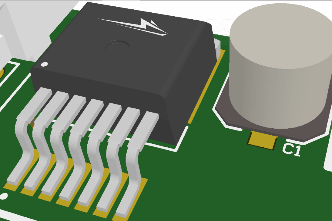 Detailed ECAD simulation of a Wolfspeed component from an integrated STEP model.