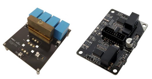 KIT-CRD-CIL12N-XM3 Evaluation Platform for MX3 Half-Bridge Module (Left) and the CDG12HBXMP XM3 Gate Driver