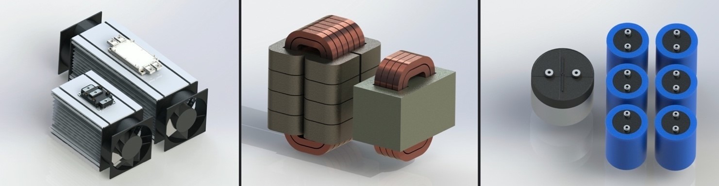 Illustrated circuit diagram of a Dual Active Bridge DC/DC converter. It's fast charging abilities are linked to it's trapezoidal current profile.