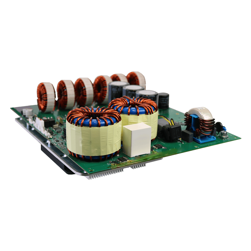 Product shot of Telcodium's Reference Design of a 5kW high efficiency, high power, pure sine wave output DC to AC converter.