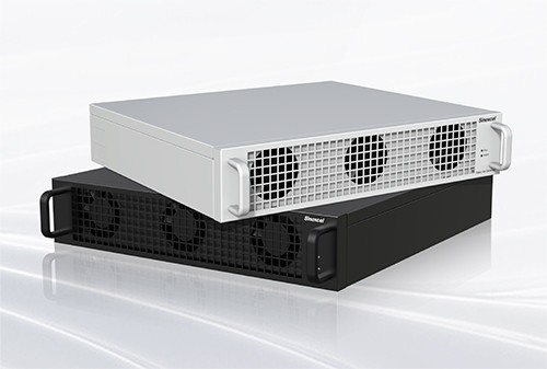 3D vector image of Sinexcel's Active Power Filter (APF) and Static Var Generator (SVG). Both products are stacked and laid on their side.